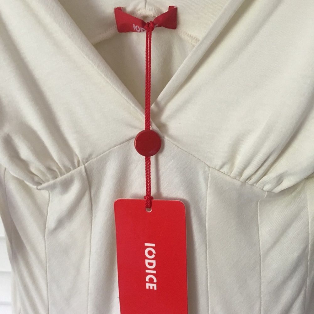 Iodice Brand Plunging Neck Top Natural accents - Picture 6 of 7